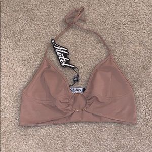 Motel jeopardy crop top tan size xs NWT
